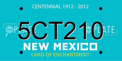 5CT210 New Mexico License Plate
