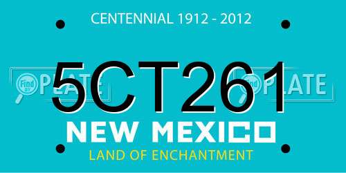 5CT261 New Mexico License Plate