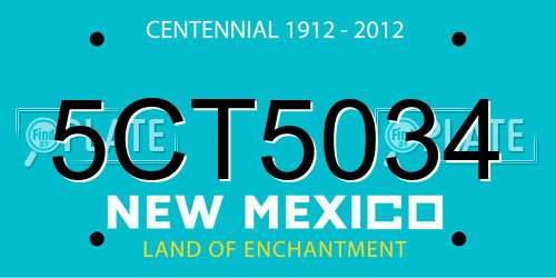 5CT5034 New Mexico License Plate