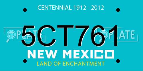 5CT761 New Mexico License Plate