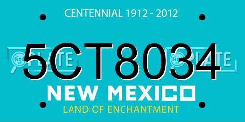 5CT8034 New Mexico License Plate