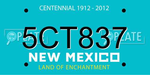 5CT837 New Mexico License Plate