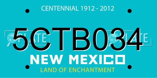 5CTB034 New Mexico License Plate