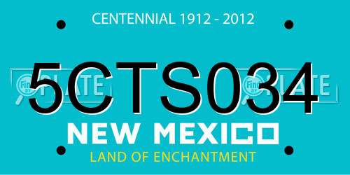 5CTS034 New Mexico License Plate