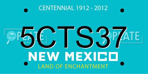 5CTS37 New Mexico License Plate