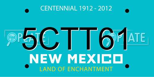 5CTT61 New Mexico License Plate