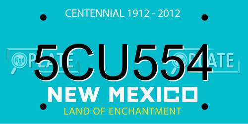5CU554 New Mexico License Plate