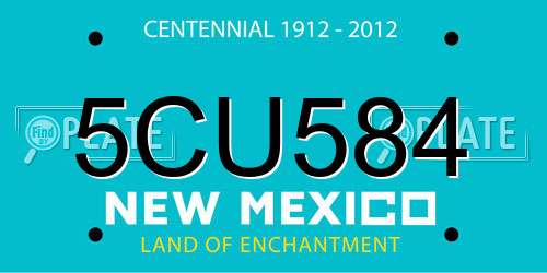 5CU584 New Mexico License Plate