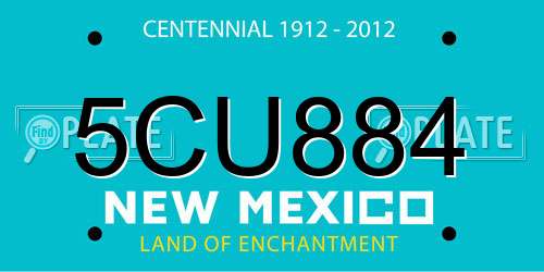 5CU884 New Mexico License Plate