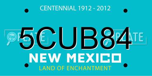 5CUB84 New Mexico License Plate