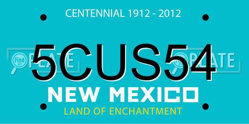 5CUS54 New Mexico License Plate