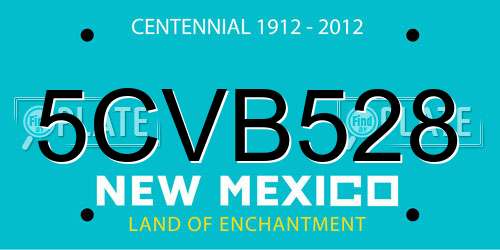 5CVB528 New Mexico License Plate