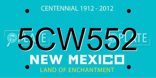 5CW552 New Mexico License Plate