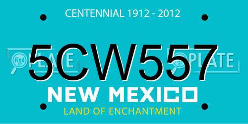 5CW557 New Mexico License Plate