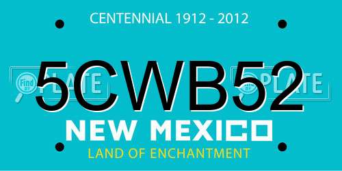 5CWB52 New Mexico License Plate