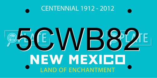 5CWB82 New Mexico License Plate