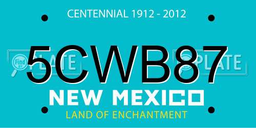 5CWB87 New Mexico License Plate