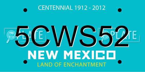 5CWS52 New Mexico License Plate