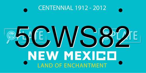 5CWS82 New Mexico License Plate
