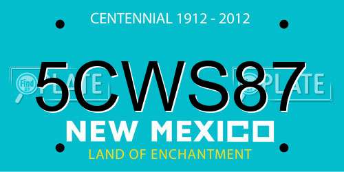 5CWS87 New Mexico License Plate