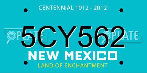 5CY562 New Mexico License Plate