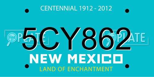 5CY862 New Mexico License Plate