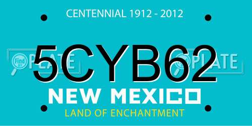 5CYB62 New Mexico License Plate