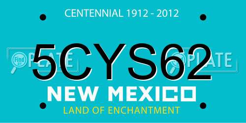 5CYS62 New Mexico License Plate