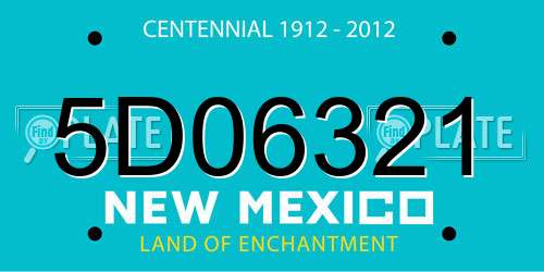 5D06321 New Mexico License Plate