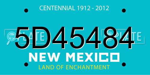 5D45484 New Mexico License Plate