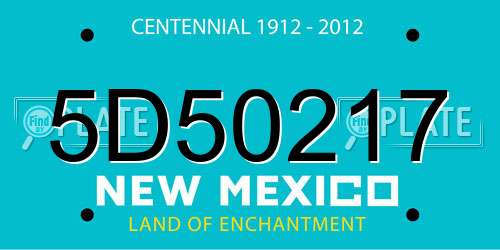 5D50217 New Mexico License Plate