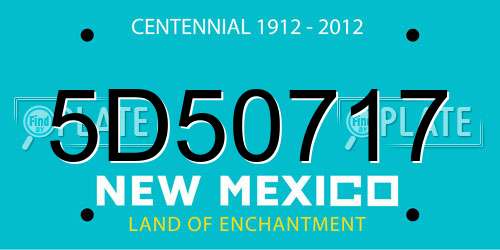 5D50717 New Mexico License Plate