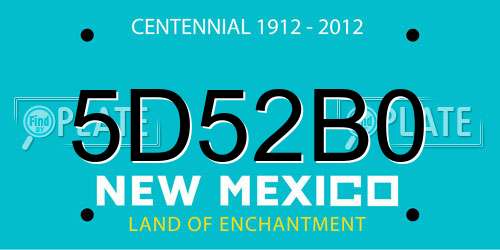 5D52B0 New Mexico License Plate
