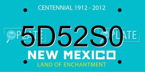 5D52S0 New Mexico License Plate