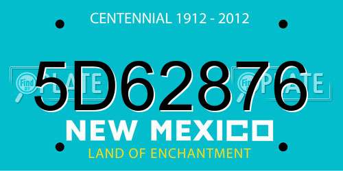 5D62876 New Mexico License Plate