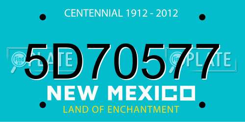 5D70577 New Mexico License Plate