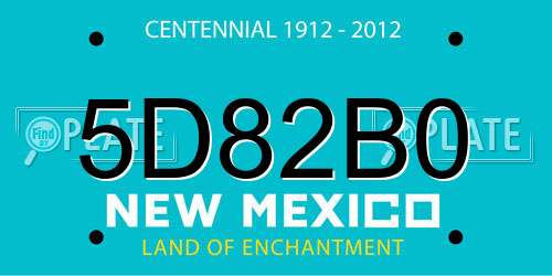 5D82B0 New Mexico License Plate