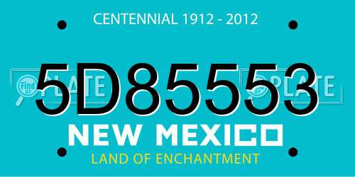 5D85553 New Mexico License Plate