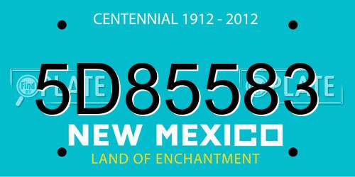 5D85583 New Mexico License Plate