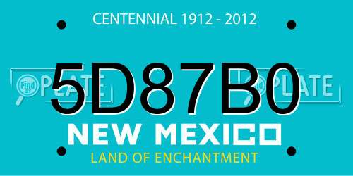 5D87B0 New Mexico License Plate