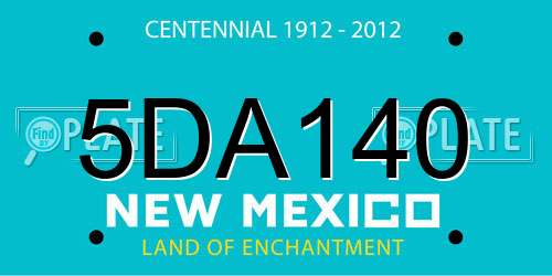 5DA140 New Mexico License Plate