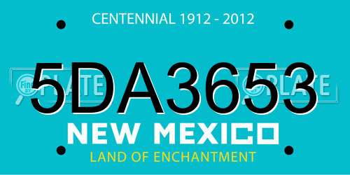 5DA3653 New Mexico License Plate