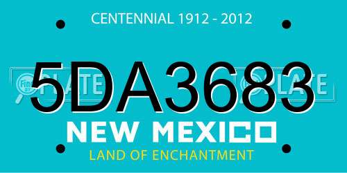 5DA3683 New Mexico License Plate