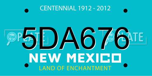 5DA676 New Mexico License Plate