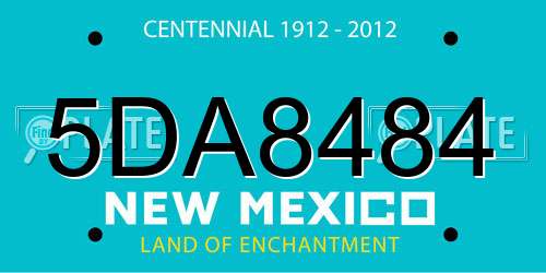 5DA8484 New Mexico License Plate