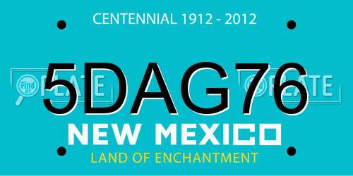5DAG76 New Mexico License Plate