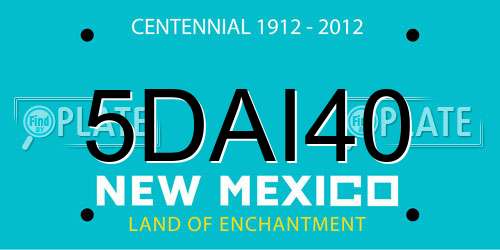 5DAI40 New Mexico License Plate