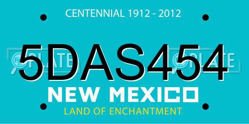 5DAS454 New Mexico License Plate