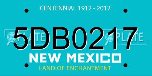 5DB0217 New Mexico License Plate