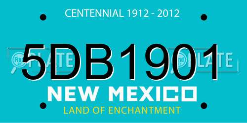5DB1901 New Mexico License Plate